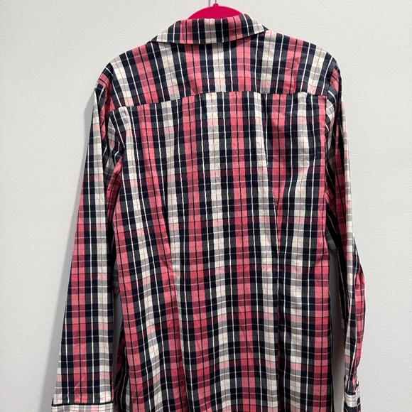 Charter Club Button Shirt size 16 Color Red White Blue Gray - Picture 2 of 4